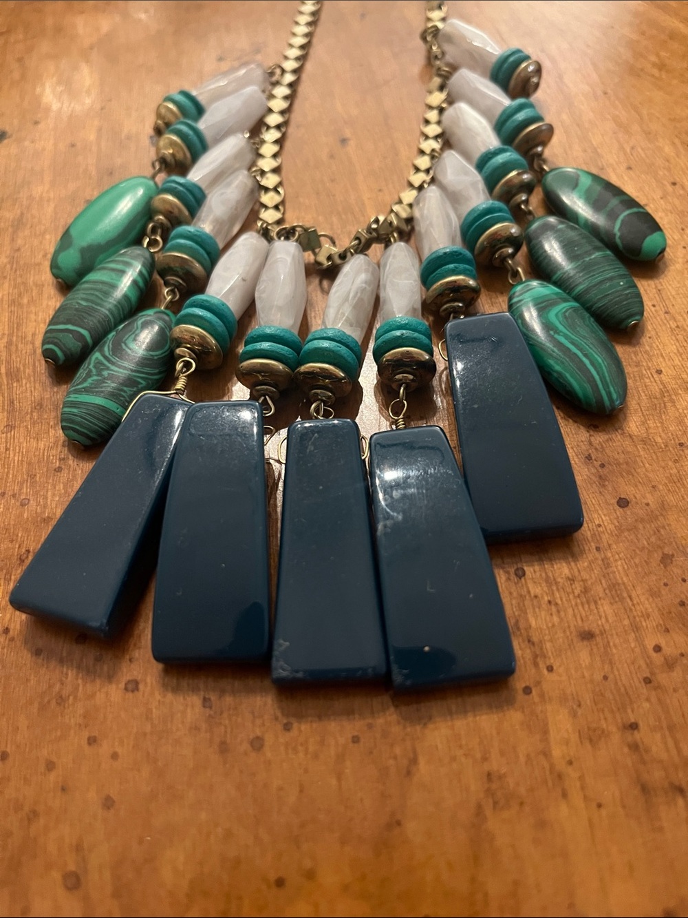 Statement Faux Turquoise Bib Necklace